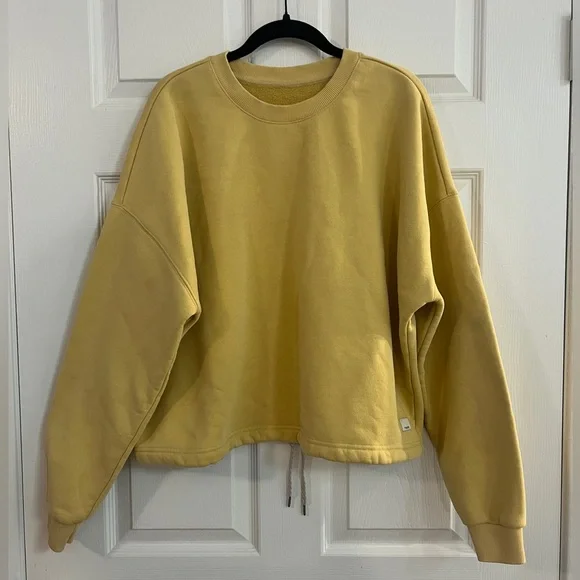 Vuori ‘Restore’ Crewneck Yellow Pullover with Drawstrings - Women's XL